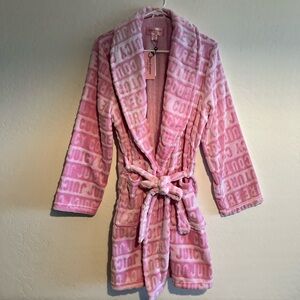 NWT Juicy Couture Pink Embossed Women's Robe L/XL
